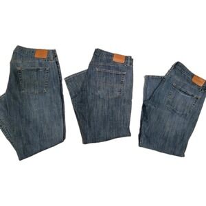 Lot of 3 Lucky Brand 221 Straight Leg Jeans Mens 40x30 Blue Denim Stretch